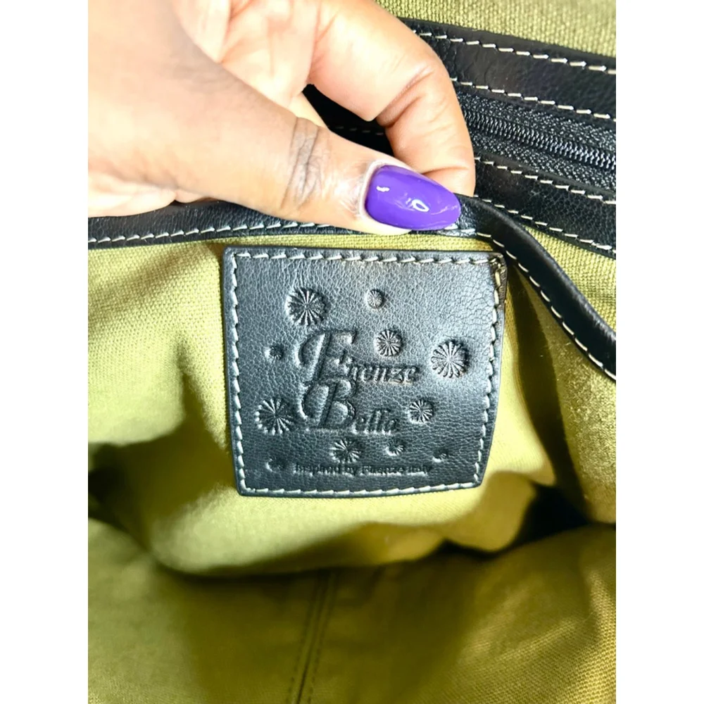 Firenze Bella Italian Leather Dome Handbag with Crossbody Strap